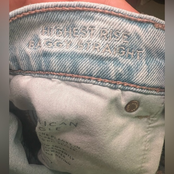 American Eagle Highest Rise Baggy Straight Jeans Women’s Size 6 - Picture 5 of 6